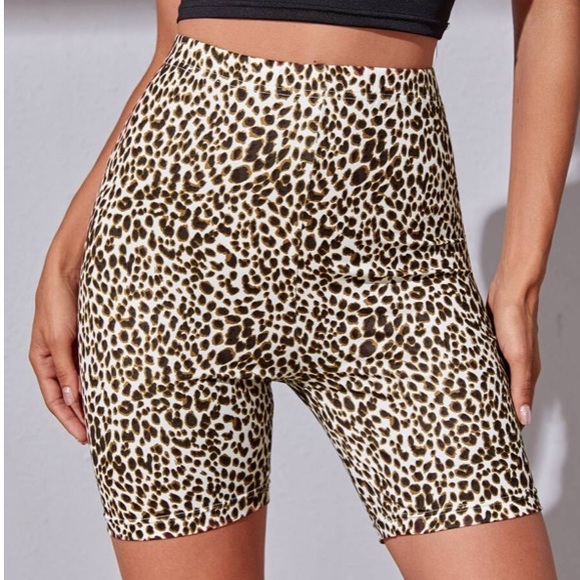 1 Med Left! Leopard Biker Shorts - Picture 4 of 8